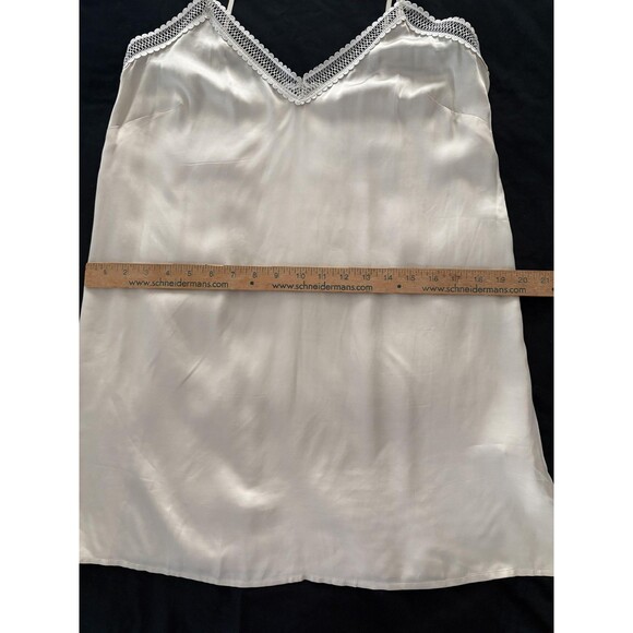 Magali Pascal Slip Dress Medium Cream Lace Trim Adjustable Straps Luxury Base - Picture 14 of 16